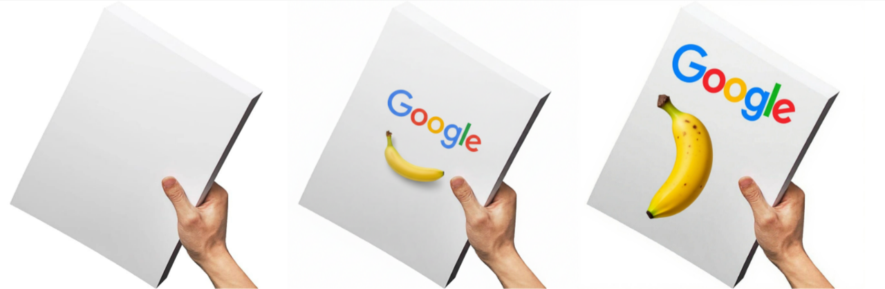 A Google Logo above the Banana