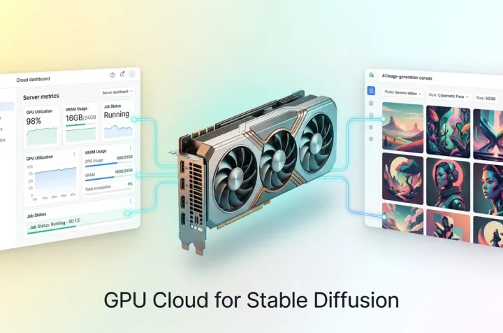 GPU cloud setup for Stable Diffusion image generation workflows.