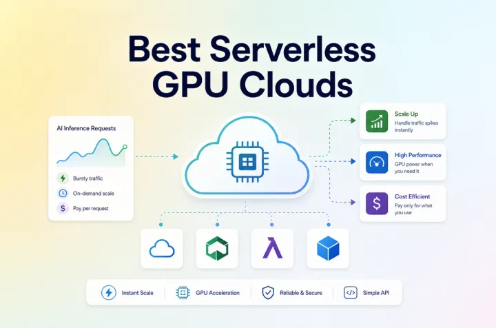 Cover image showing several serverless GPU cloud choices for AI inference and bursty API traffic.