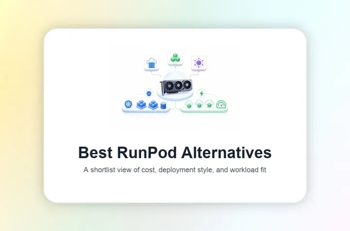 Cover image showing a shortlist-style GPU cloud choice visual for RunPod alternatives.